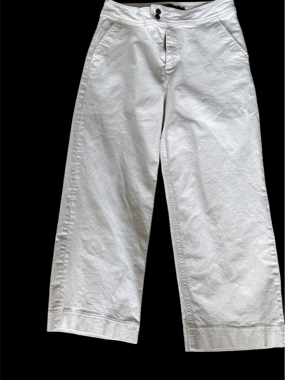 Boden Women’s Camberwell Cropped White Wide-Leg Denim Pants - Casual Comfort